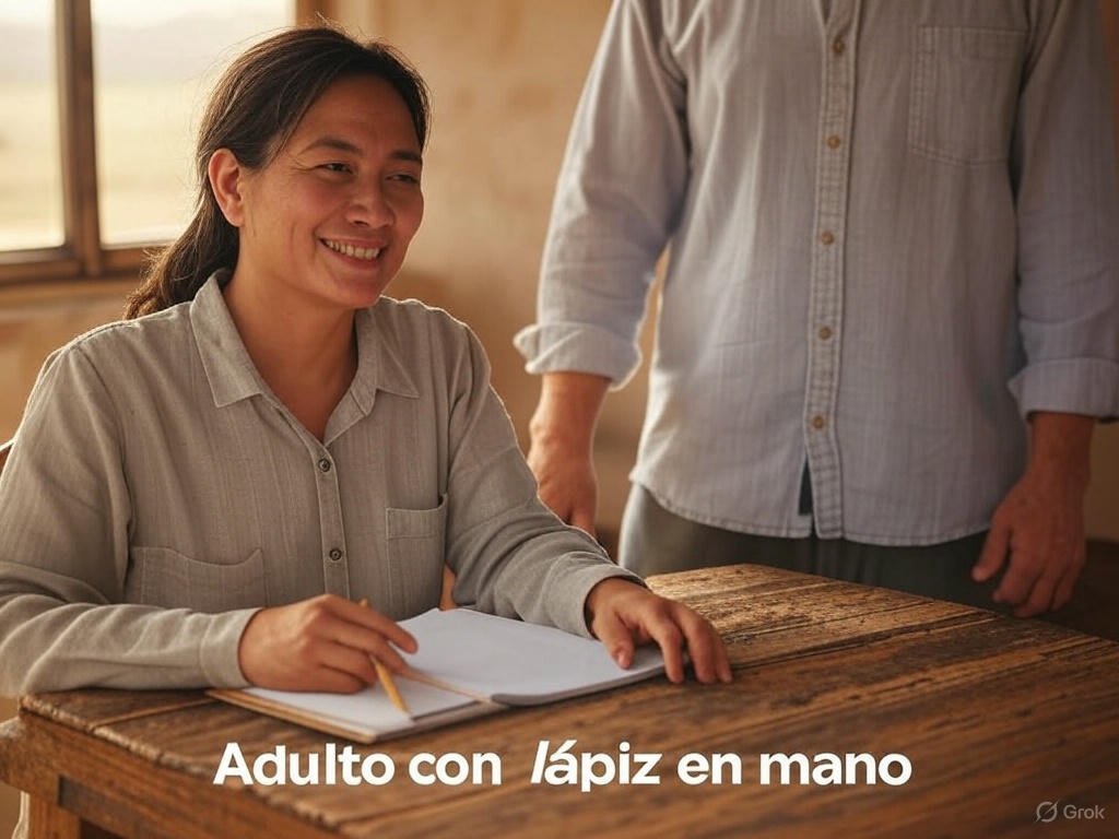 ADULTO CON LÁPIZ EN MANO